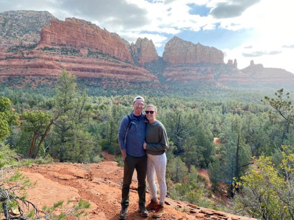 Abby and her husband hiking in Sedona, Arizona.