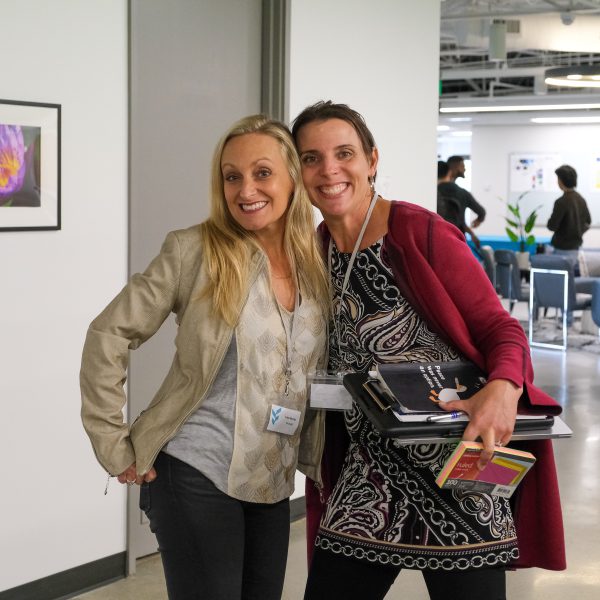 Lisa Gurry and Annie Spencer in the office