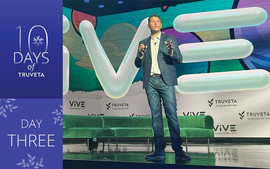 Day 3: CEO Terry Myerson presenting a demo on stage at ViVE