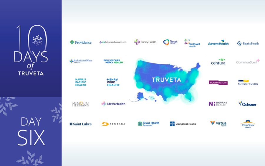 Day 6: An image of all of Truveta's health system members' logos