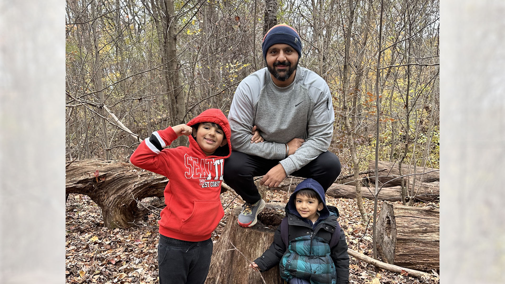 Raj Brar and his kids.