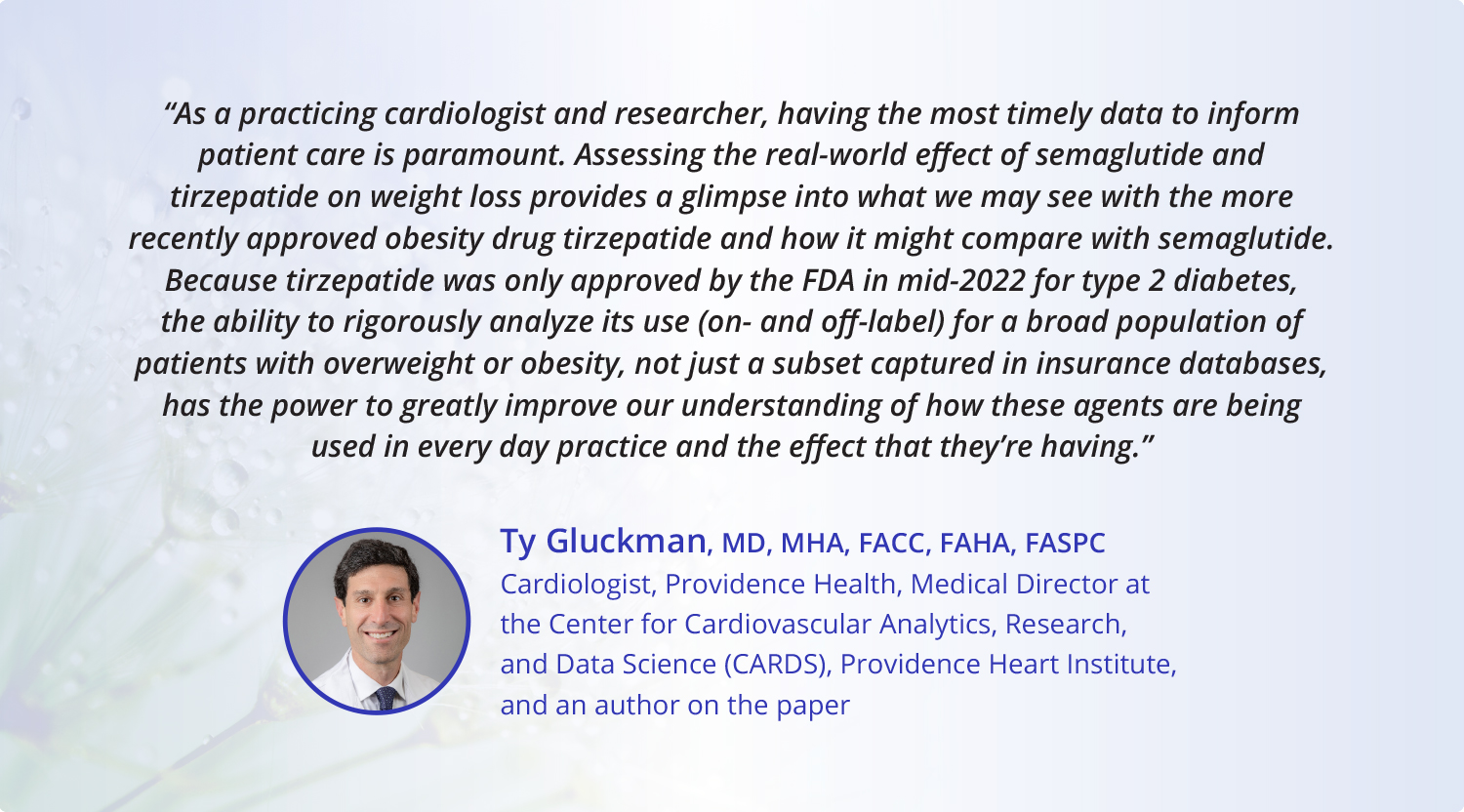 GLP-1-study-published-in-JAMA-Ty-Quote (1) In the largest comparative effectiveness study of tirzepatide (Mounjaro) and semaglutide (Ozempic) for weight loss using real-world data – now published in JAMA Internal Medicine – Truveta Research found that patients with overweight or obesity taking tirzepatide were three times more likely to achieve 15% weight loss than those taking semaglutide.