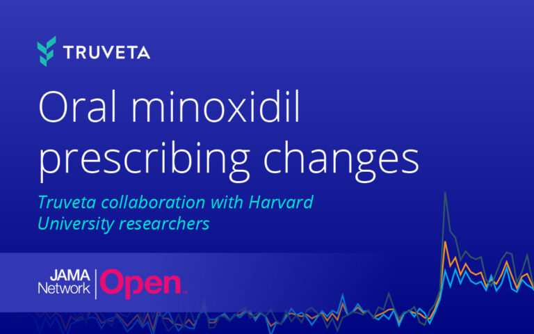 Truveta real-world evidence study showing changes in oral minoxidil prescribing patterns, conducted in collaboration with Harvard University researchers and published in JAMA Network Open