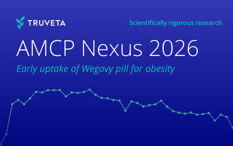 Truveta research at AMCP Nexus 2026 on early uptake of oral semaglutide, the Wegovy pill, for obesity.